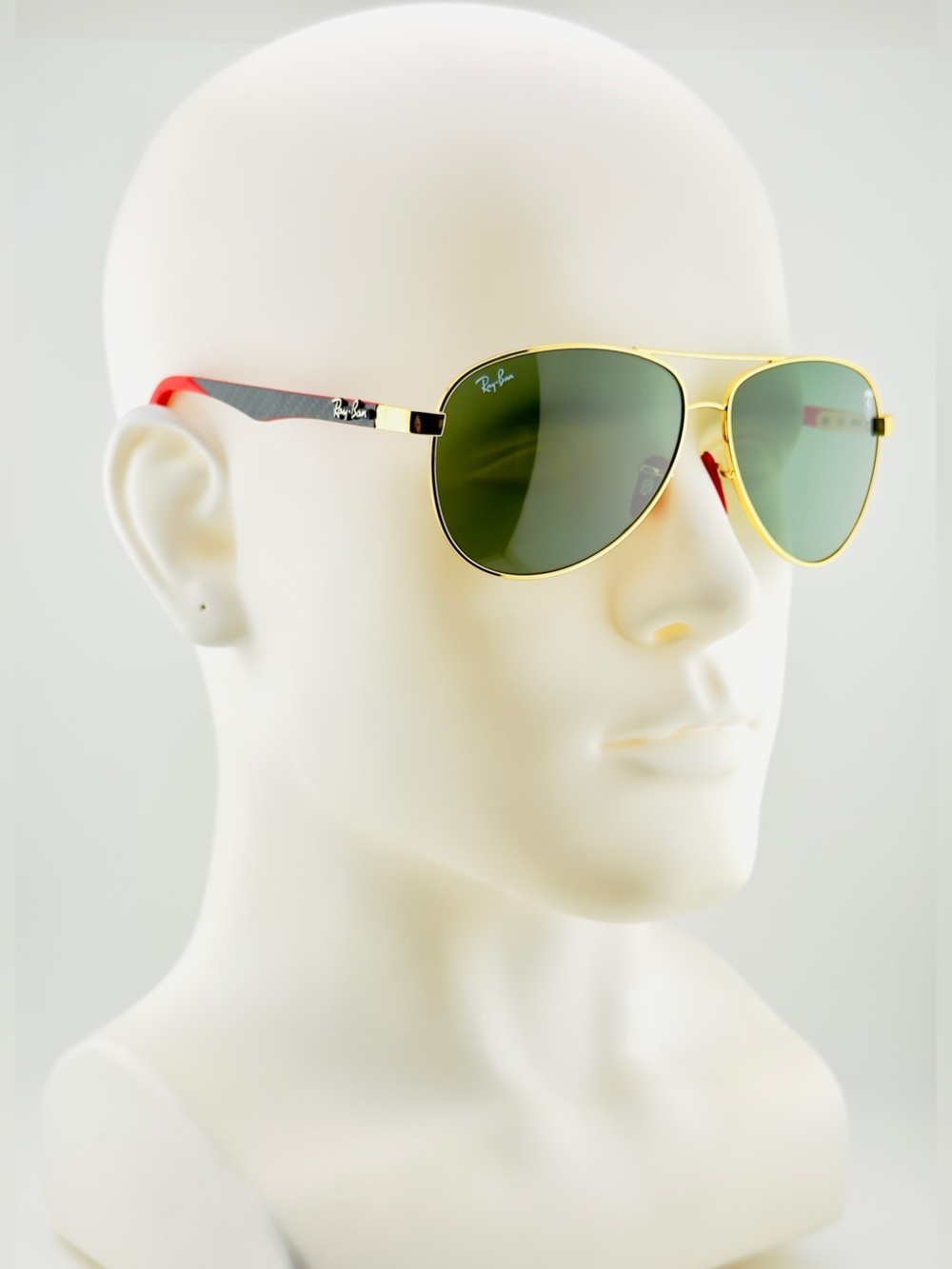 Ray-Ban Scuderia Ferrari Sunglasses RB8313M Gold Frame Brown Gradient Lenses - Picture 2 of 15